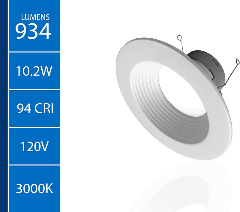Nicor DLR566091203KWHBF DLR56(v6) 5/6-inch White 900 Lumen 3000K Recessed LED Downlight with Baffle - Image 2